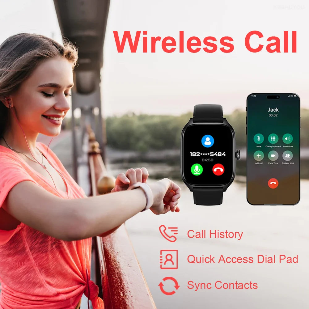 KESHUYOU New Smart Watch H9 Pro MAX 2.01-inch HD Display Bluetooth Call Message Alert Sports Mode Smartwatch For Men Women