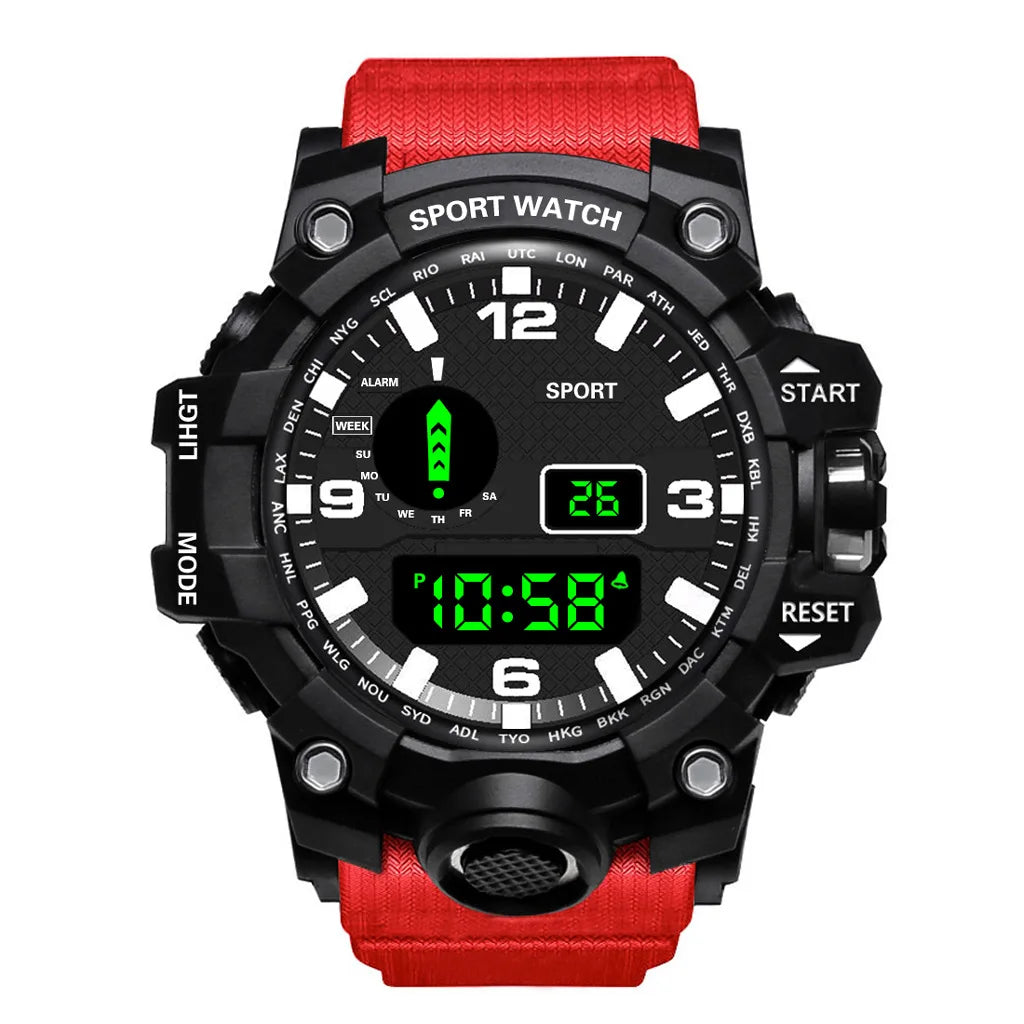 Men’s Sports Digital Watch – Large Dial, Waterproof, Multifunctional, Luminous