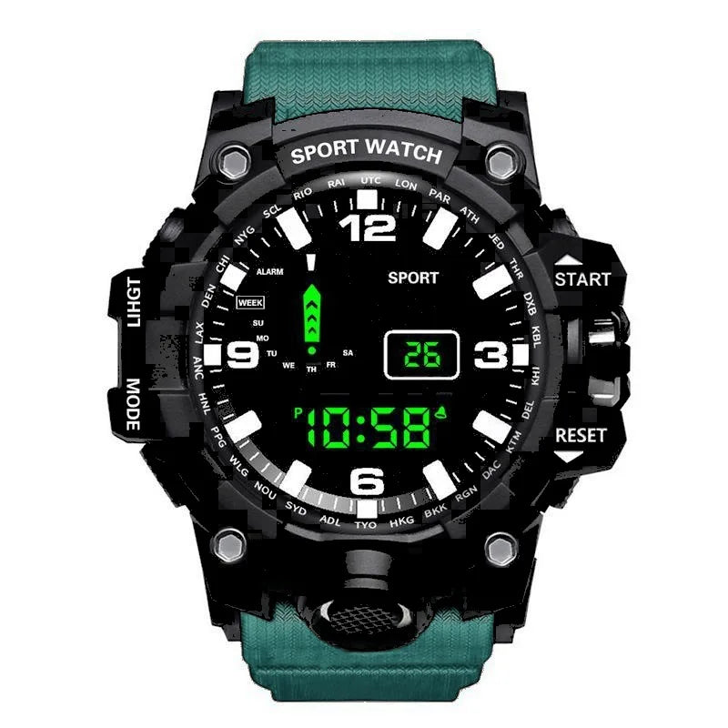 Men’s Sports Digital Watch – Large Dial, Waterproof, Multifunctional, Luminous