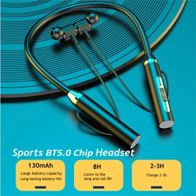 Wireless Bluetooth Neckband Earphones – In-Ear Sports Headset with Mic