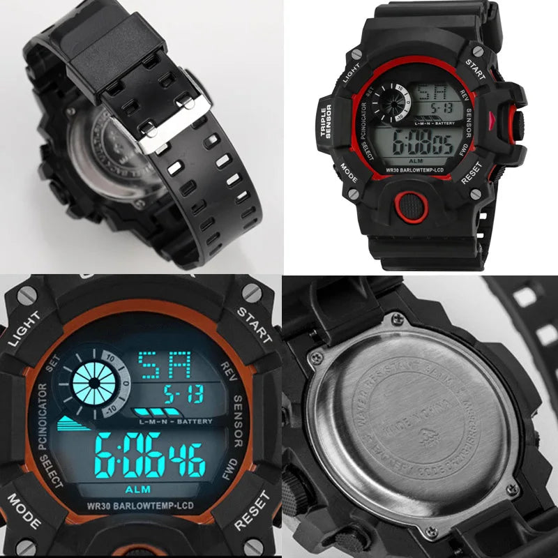 Men’s Sports Digital Watch – Large Dial, Waterproof, Multifunctional, Luminous