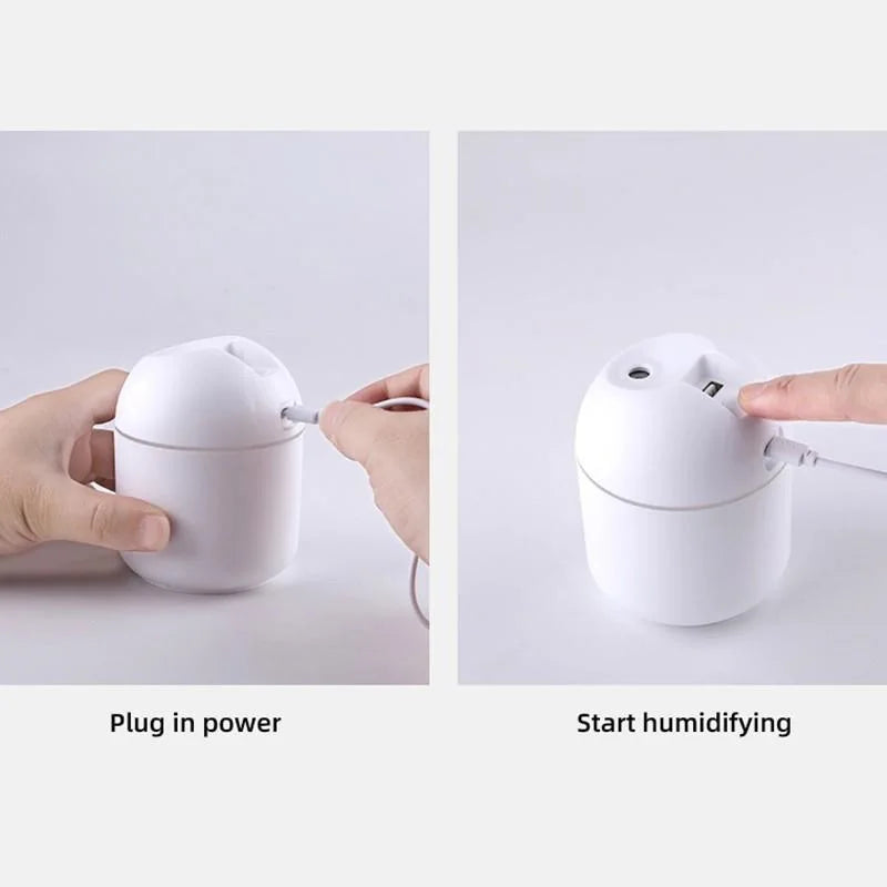 USB Mini Aroma Diffuser 250ML – Ultrasonic Air Humidifier with LED Light