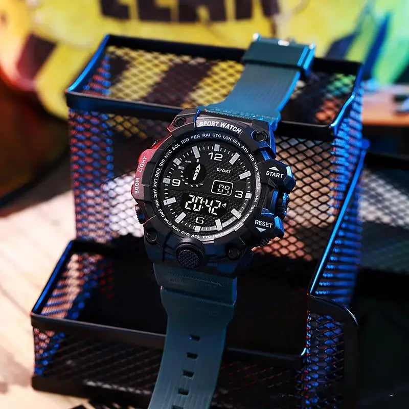 Men’s Sports Digital Watch – Large Dial, Waterproof, Multifunctional, Luminous