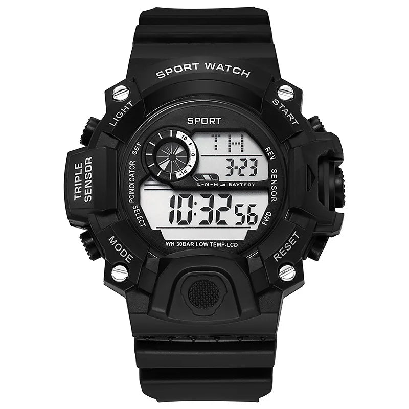 Men’s Sports Digital Watch – Large Dial, Waterproof, Multifunctional, Luminous