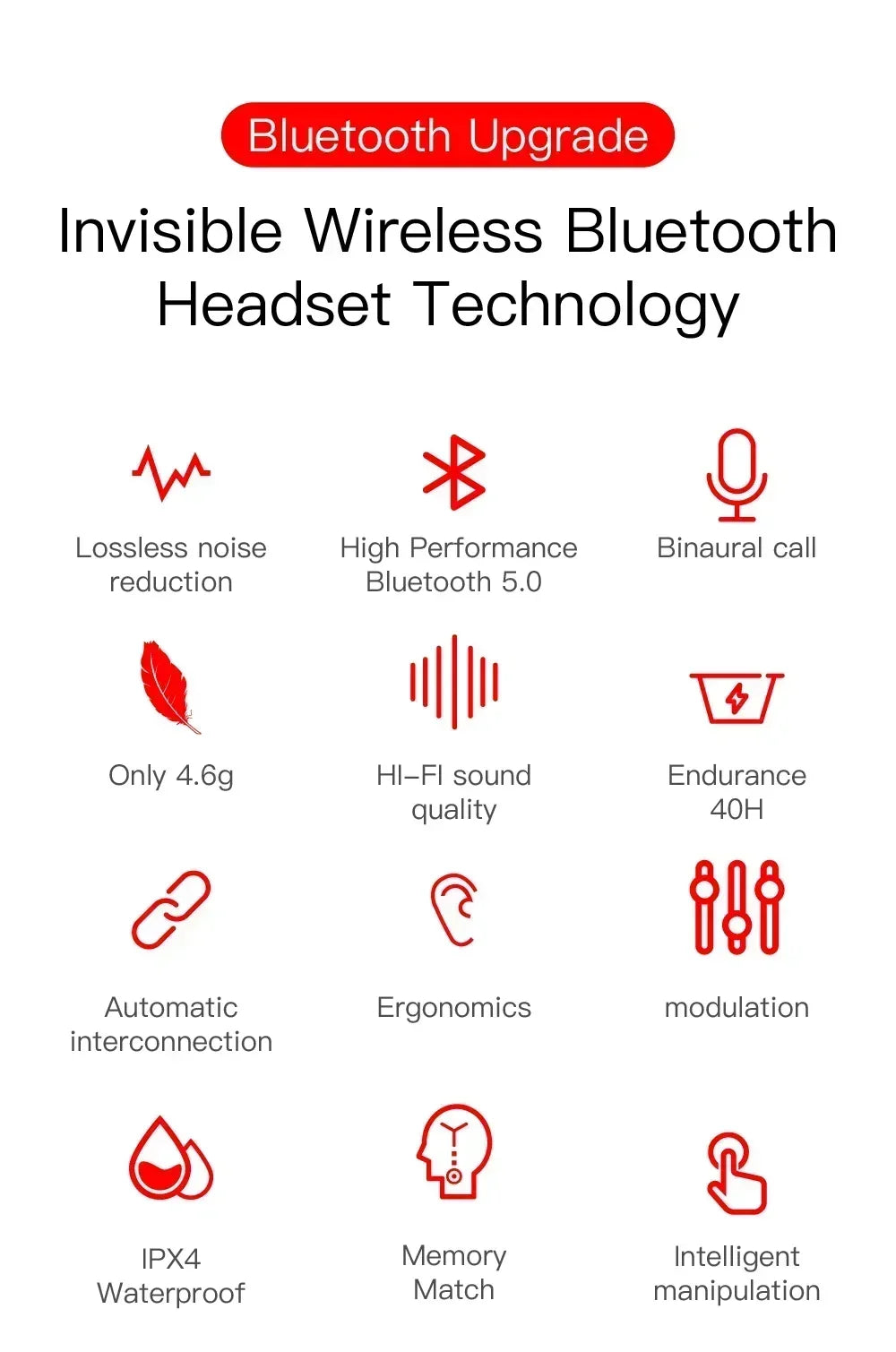 ZONGJI Active Noise-Cancelling Wireless Earbuds