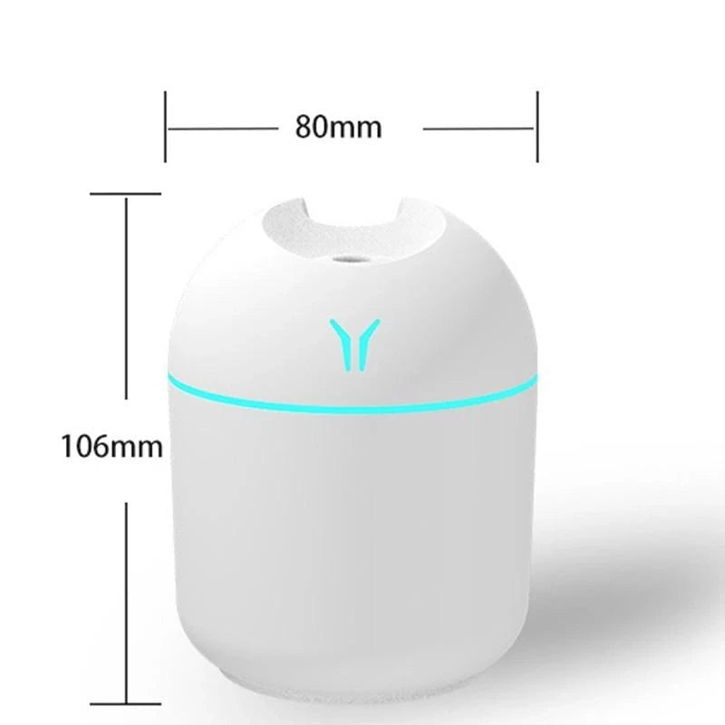 USB Mini Aroma Diffuser 250ML – Ultrasonic Air Humidifier with LED Light