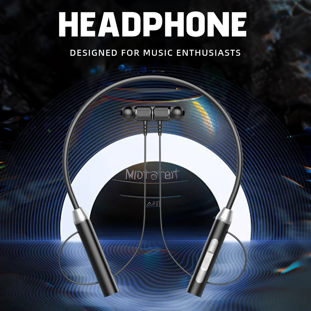 Wireless Bluetooth Neckband Earphones – In-Ear Sports Headset with Mic