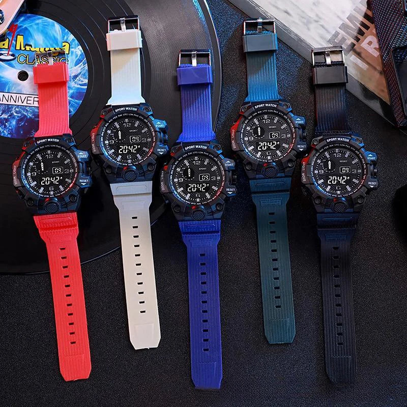 Men’s Sports Digital Watch – Large Dial, Waterproof, Multifunctional, Luminous