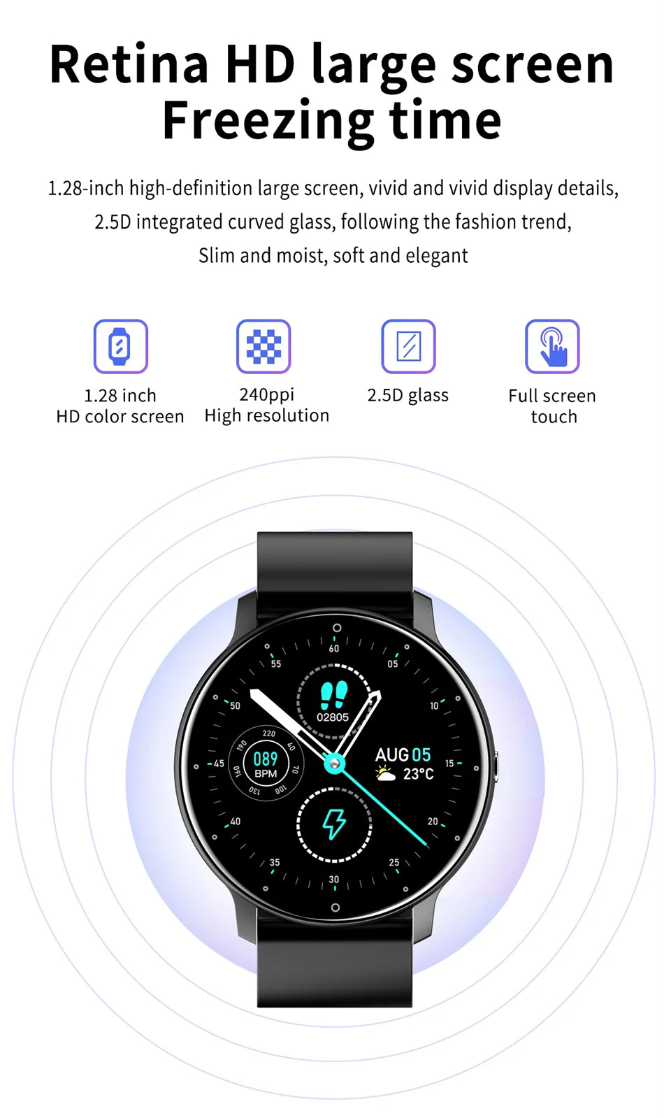 LIGE Smart Watch – Bluetooth 5.2 Waterproof Fitness Tracker with Calls