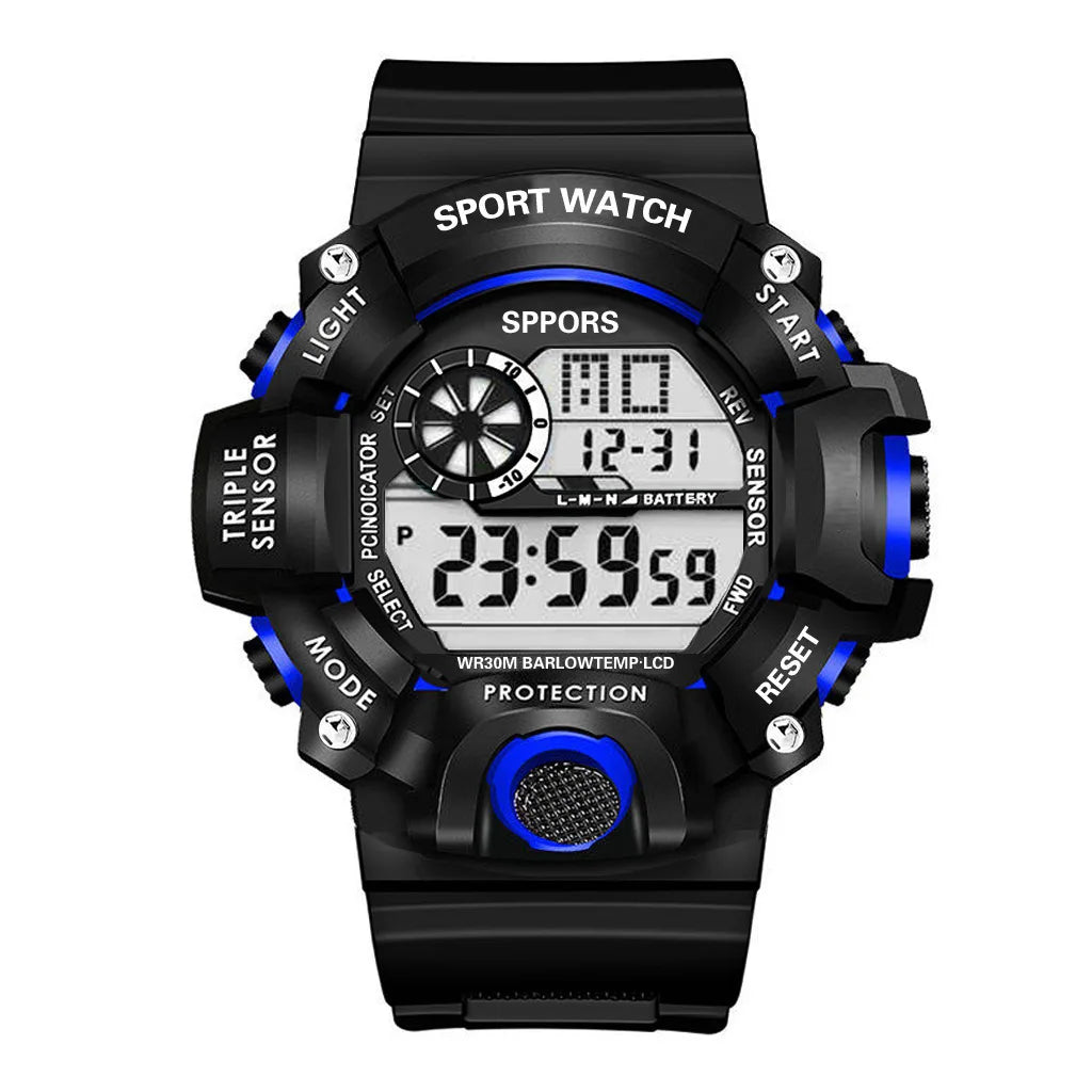Men’s Sports Digital Watch – Large Dial, Waterproof, Multifunctional, Luminous