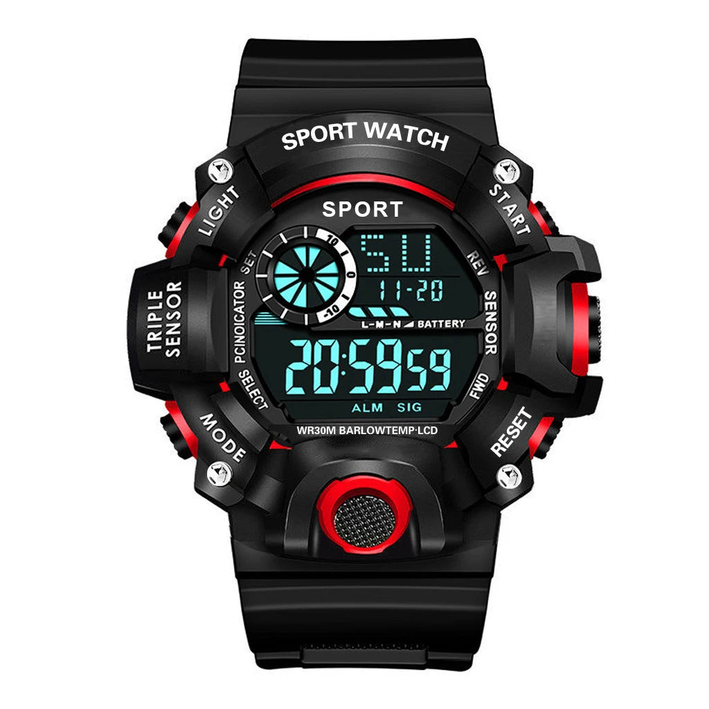 Men’s Sports Digital Watch – Large Dial, Waterproof, Multifunctional, Luminous