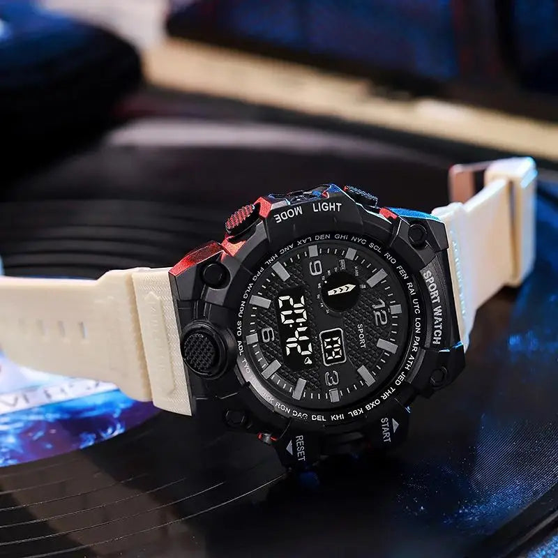 Men’s Sports Digital Watch – Large Dial, Waterproof, Multifunctional, Luminous