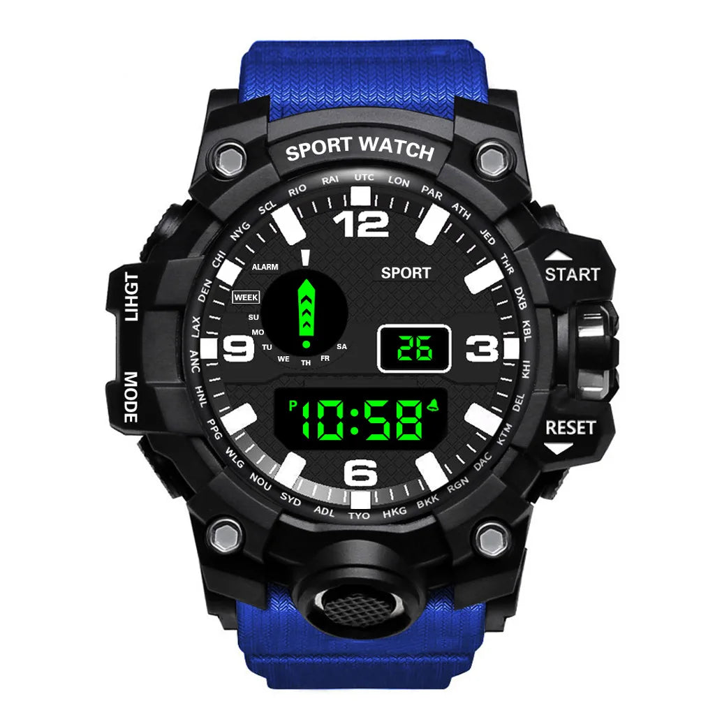 Men’s Sports Digital Watch – Large Dial, Waterproof, Multifunctional, Luminous