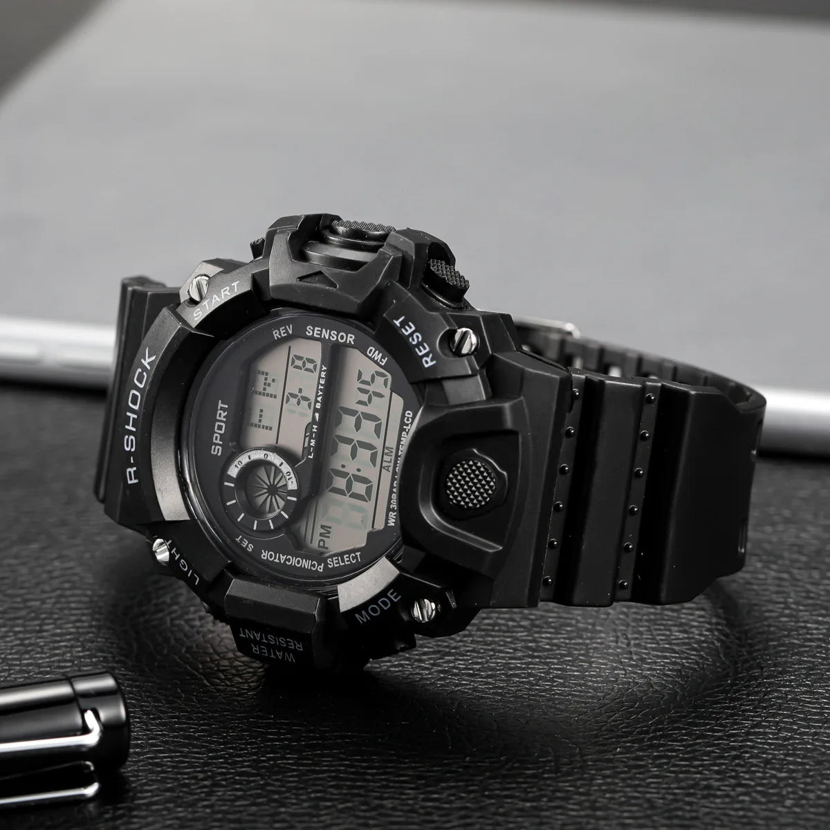 Men’s Sports Digital Watch – Large Dial, Waterproof, Multifunctional, Luminous
