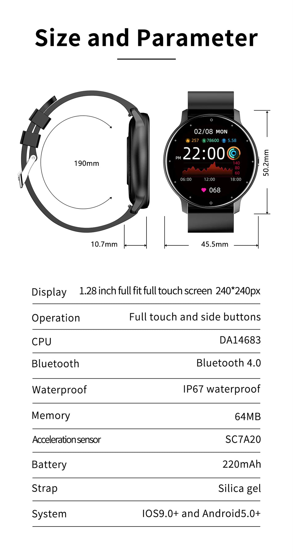 LIGE Smart Watch – Bluetooth 5.2 Waterproof Fitness Tracker with Calls