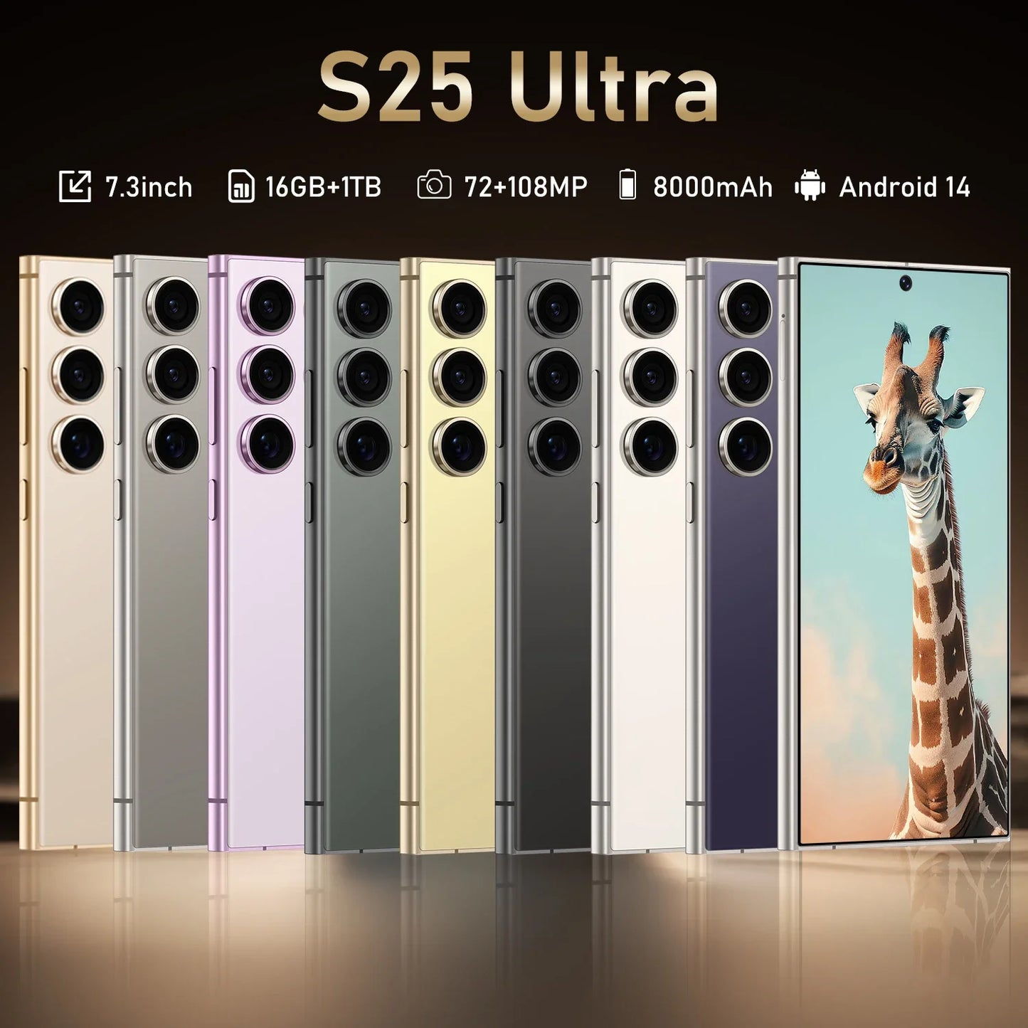 2025 New S25 Ultra 7.3HD Cellphones Global Version 5G Original Dual SIM 7800mAh Mobile Phones