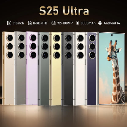 2025 New S25 Ultra 7.3HD Cellphones Global Version 5G Original Dual SIM 7800mAh Mobile Phones