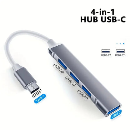 4 Port Multi Splitter Type C HUB 3.0 USB 3.1 Adapter OTG
