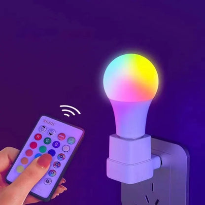 16-Color RGB LED Smart Bulb E27 – Dimmable, Remote Controlled