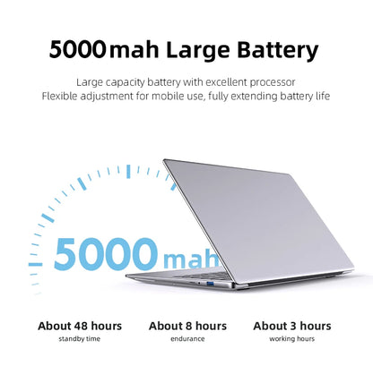 Laptop Computer Windows 11 Pro Intel Atom A3950 2025 12GB RAM 512GB 1TB 2TB SSD 1920*1080P