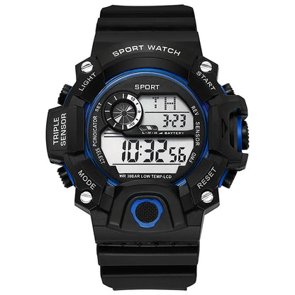 Men’s Sports Digital Watch – Large Dial, Waterproof, Multifunctional, Luminous