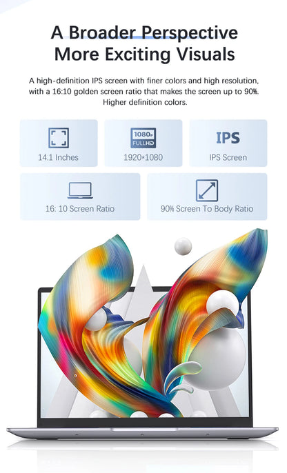 Laptop Computer Windows 11 Pro Intel Atom A3950 2025 12GB RAM 512GB 1TB 2TB SSD 1920*1080P