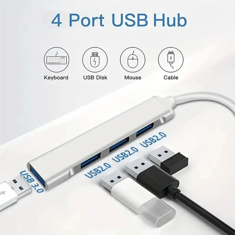 4 Port Multi Splitter Type C HUB 3.0 USB 3.1 Adapter OTG