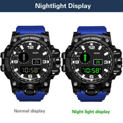 Men’s Sports Digital Watch – Large Dial, Waterproof, Multifunctional, Luminous