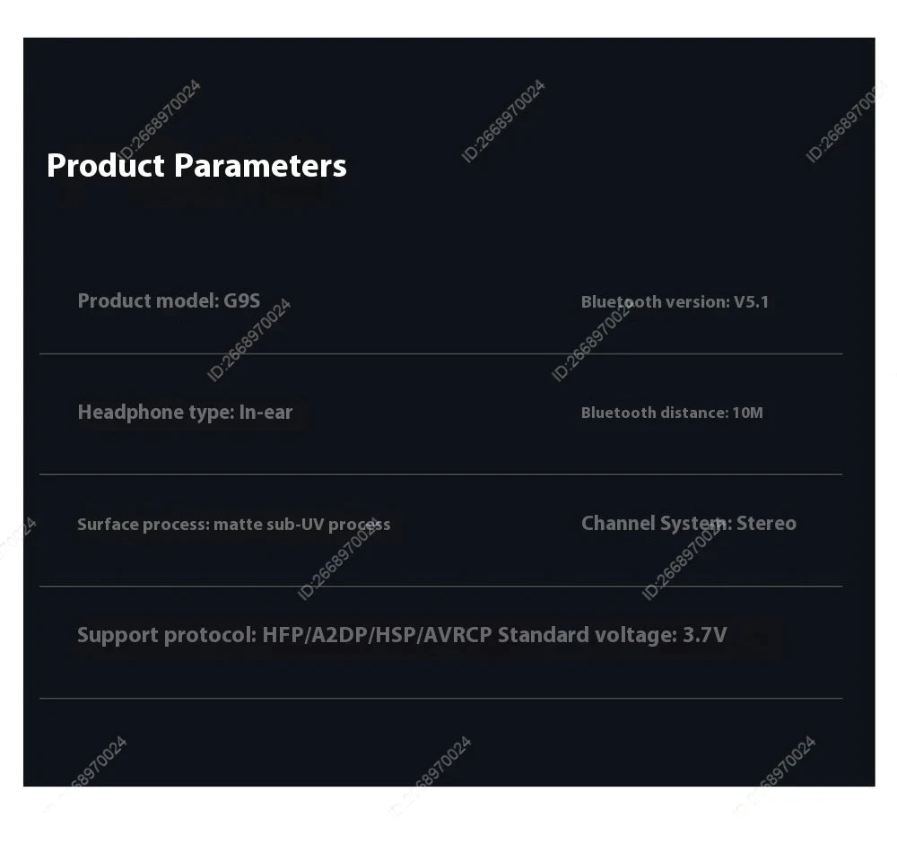 Xiaomi G9S TWS Bluetooth Earbuds – HiFi Stereo, Waterproof, Touch Control & Mic