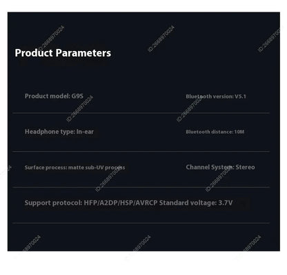 Xiaomi G9S TWS Bluetooth Earbuds – HiFi Stereo, Waterproof, Touch Control & Mic