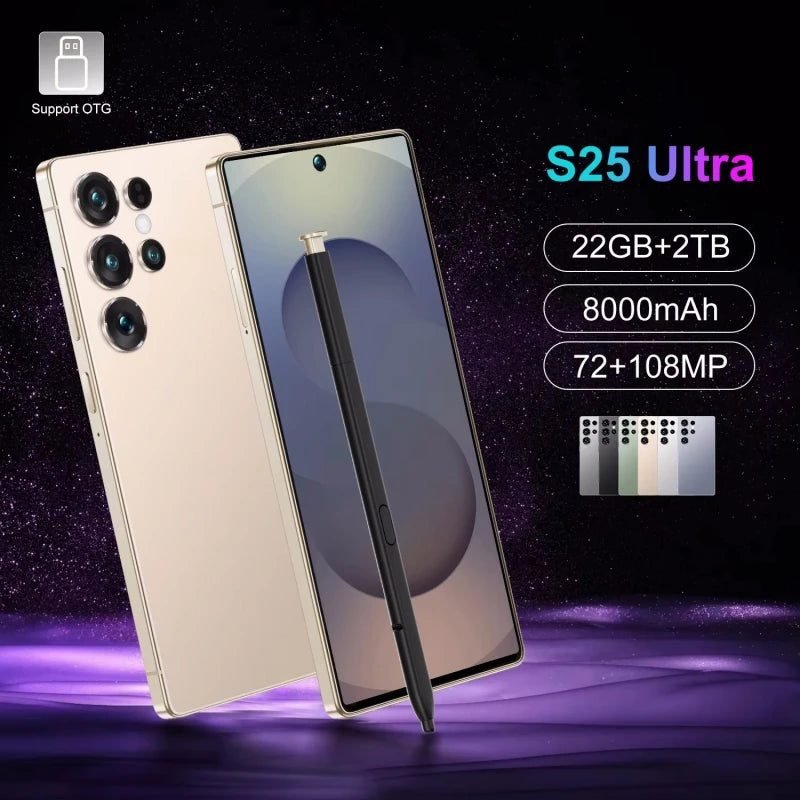 2025 New S25 Ultra 7.3HD Cellphones Global Version 5G Original Dual SIM 7800mAh Mobile Phones