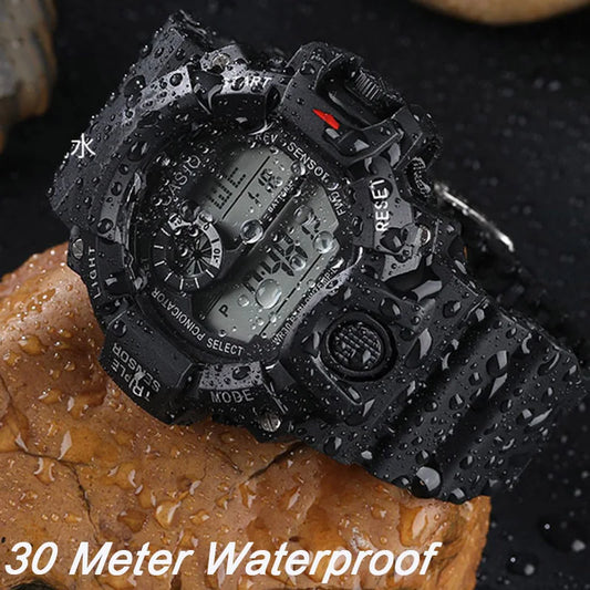 Men’s Sports Digital Watch – Large Dial, Waterproof, Multifunctional, Luminous