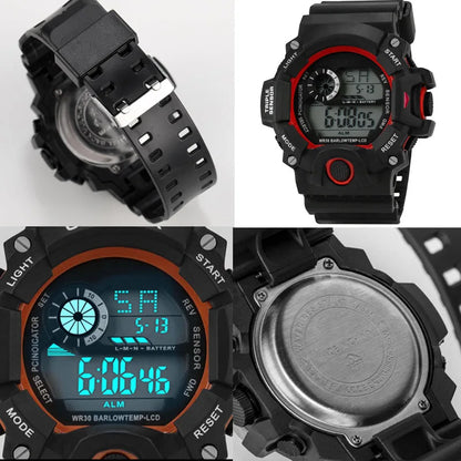 Men’s Sports Digital Watch – Large Dial, Waterproof, Multifunctional, Luminous