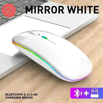 Wireless Mouse Rechargeable Silent LED PC Laptop Computer Bluetooth Dual Mode