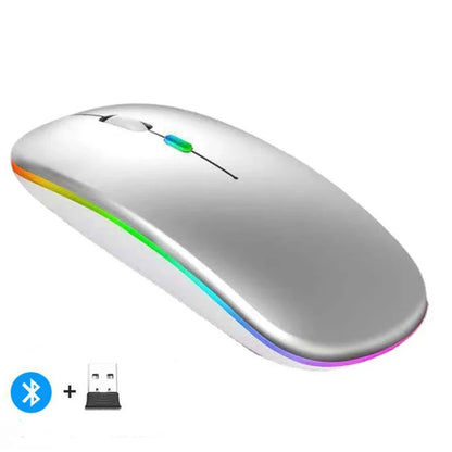 Wireless Mouse Rechargeable Silent LED PC Laptop Computer Bluetooth Dual Mode