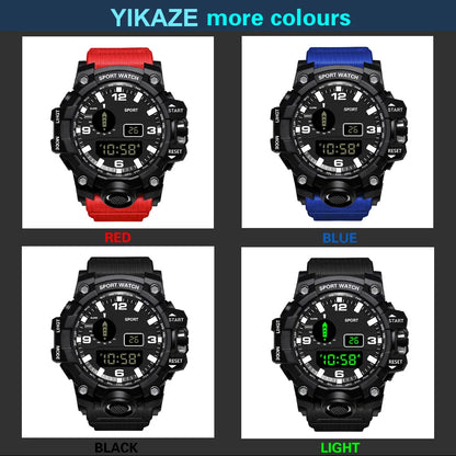 Men’s Sports Digital Watch – Large Dial, Waterproof, Multifunctional, Luminous