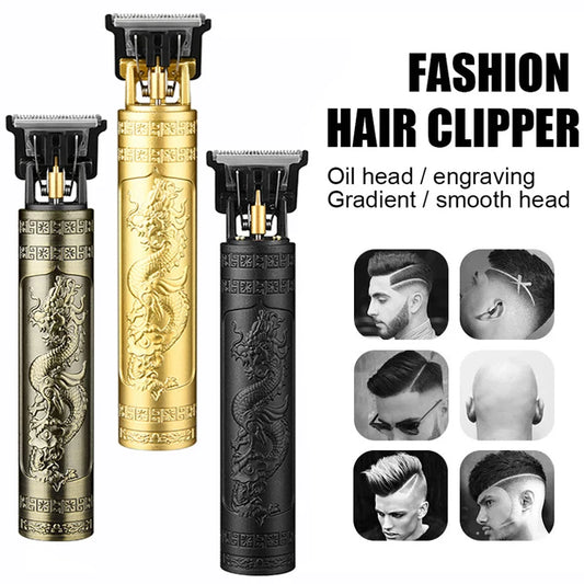 Vintage Cordless Hair Clipper – USB Fast Charging Trimmer