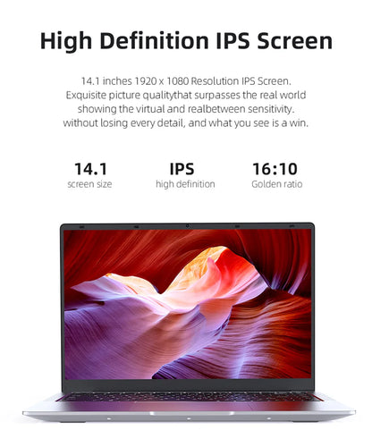 Laptop Computer Windows 11 Pro Intel Atom A3950 2025 12GB RAM 512GB 1TB 2TB SSD 1920*1080P