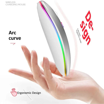 Wireless Mouse Rechargeable Silent LED PC Laptop Computer Bluetooth Dual Mode