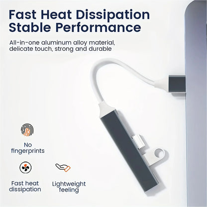 4 Port Multi Splitter Type C HUB 3.0 USB 3.1 Adapter OTG