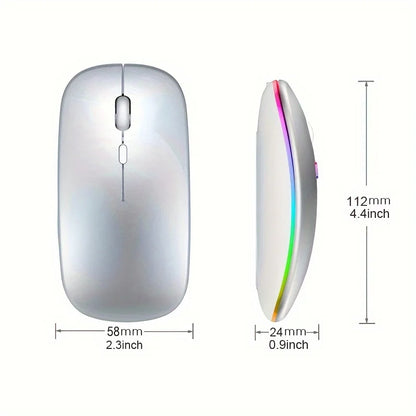 Wireless RGB Mouse – Bluetooth & 2.4GHz Dual Mode, Silent & Rechargeable