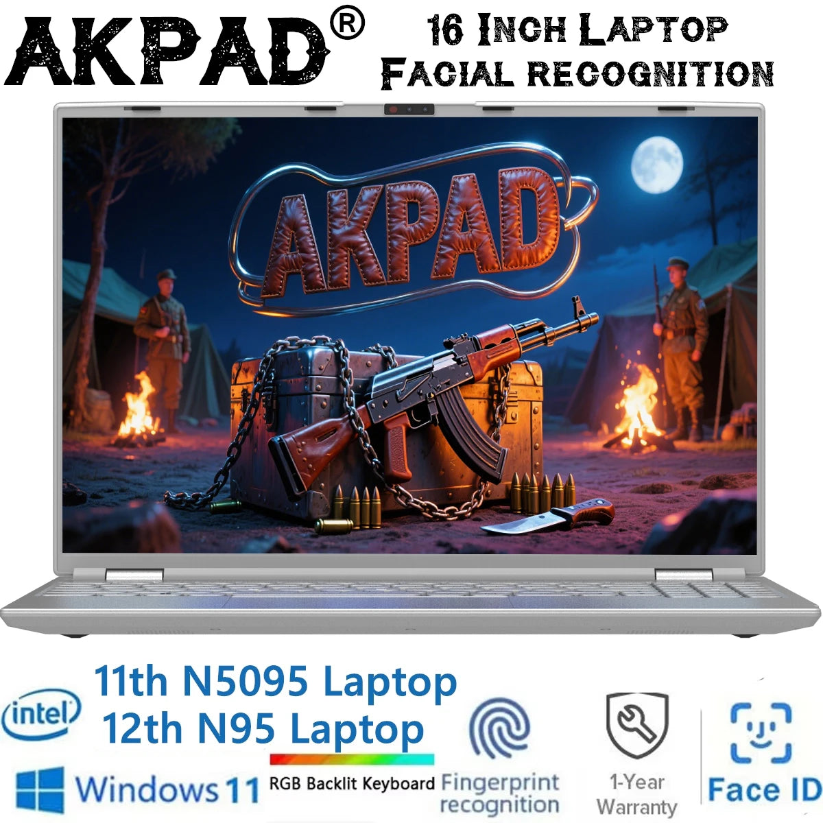 2025 AKPAD Face ID Intel Notebook 16GB 32GB RAM Max 4TB ROM Windows 11 Wifi 5