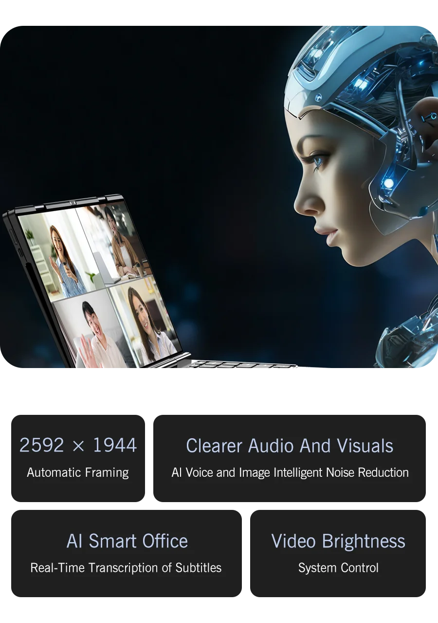 New 2025 Version GPD DUO 13 Inch Dual Touch Screen HX 370 Processor 32GB RAM 1TB SSD