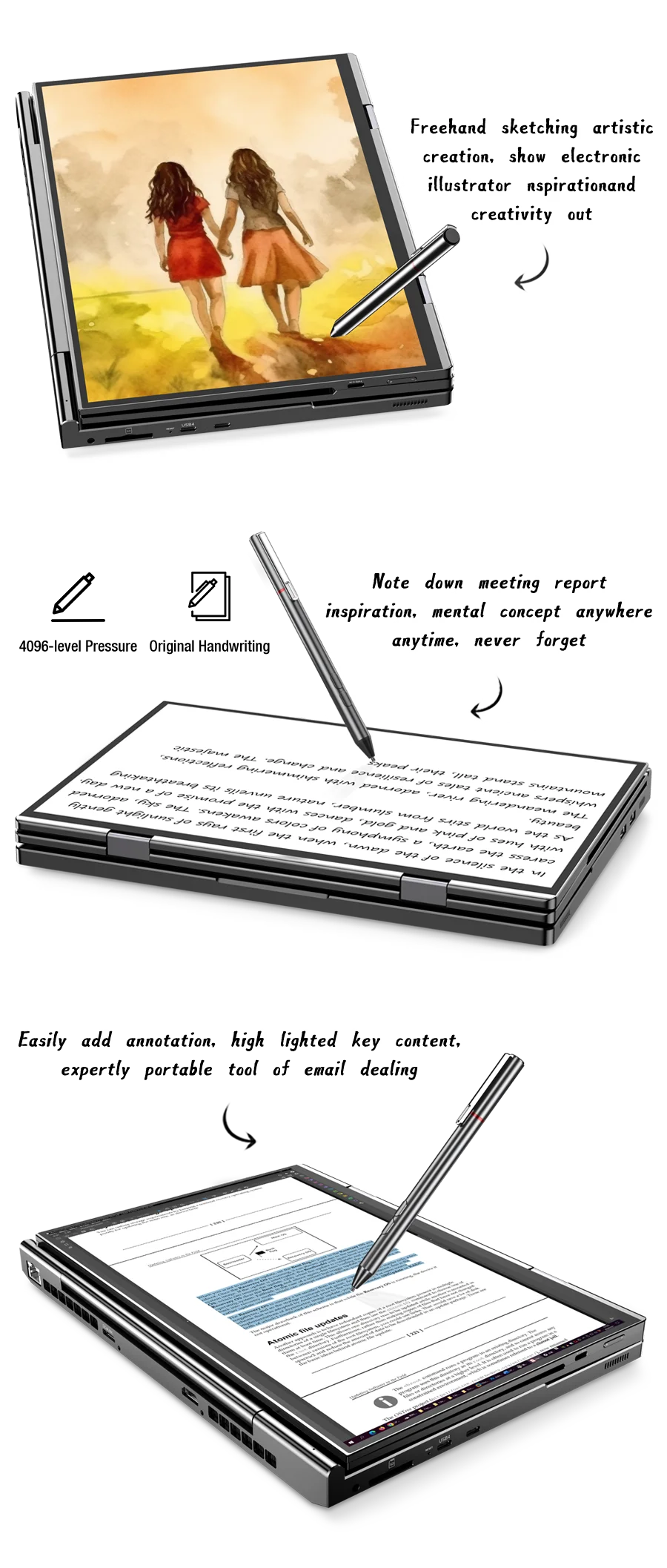 New 2025 Version GPD DUO 13 Inch Dual Touch Screen HX 370 Processor 32GB RAM 1TB SSD